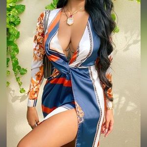 Fashion nova whole Lotta class, Satin mini dress, multicolor size XL
